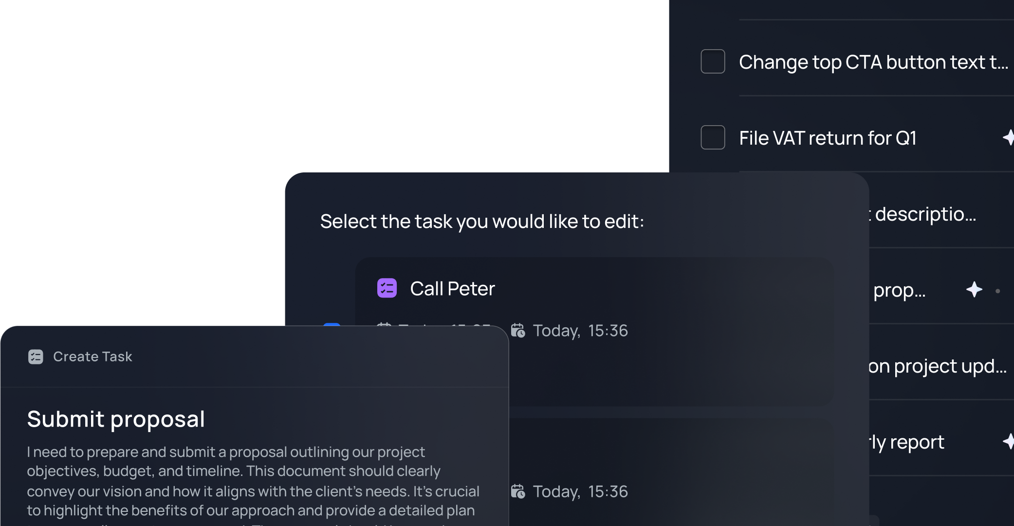 Task manager interface